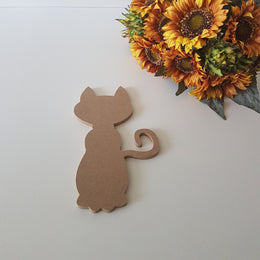 Unfinished Wooden Cat|Wooden Toy|Ready to Paint, Varnish|Custom Unfinished Wood DIY Supply|Plain Wooden Tailed Cat Gift|Cat Lover Gift