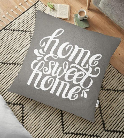 Home Sweet Home Floor Pillow Cover|Decorative Cushion Case|Rustic Home Decor|Housewarming Floor Pillow|Black White Sweet Home Pillow Case
