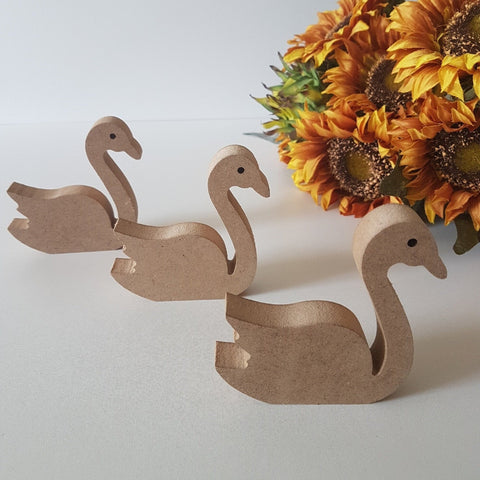 Set of 3 Unfinished Wooden Swans | Wooden Decor|Ready to Paint,Decoupage|Custom Unfinished Wood DIY Supply|Wood Art|Housewarming Gift