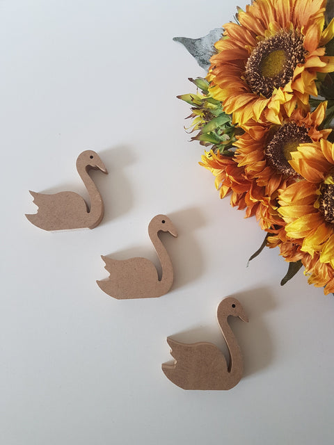 Set of 3 Unfinished Wooden Swans | Wooden Decor|Ready to Paint,Decoupage|Custom Unfinished Wood DIY Supply|Wood Art|Housewarming Gift