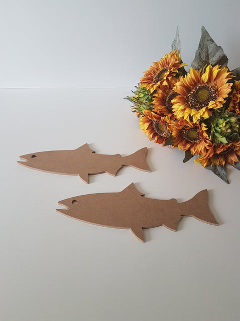 Set of 2 Unfinished Wooden Fish|Wooden Decor|Ready to Paint, Decoupage|Custom Unfinished Wood DIY Supply|Plain Fish Art|Housewarming Gift