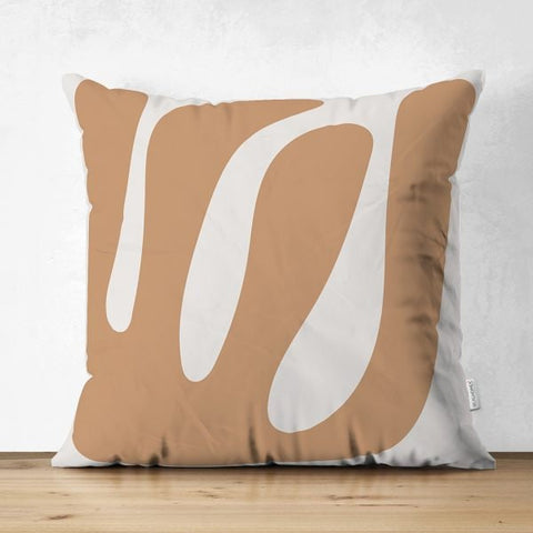 Abstract Pillow Cover|One Draw Suede Cushion Case|Decorative Modern Style Pillow|Leaves Silhouette Pillow|Housewarming Modern Art Pillow