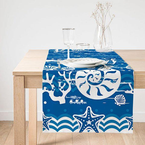 Nautical Table Runner| High Quality Suede Navy Anchor Table Runner|Anchor Table Cover|Decorative Nautical Tabletop|Outdoor Beach House Decor
