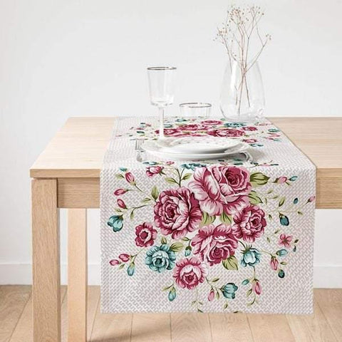 Floral Table Runner|High Quality Suede Flower Table Runner|Housewarming Table Decor|Farmhouse Table|Flower Tablecloth|Summer Trend Table Top