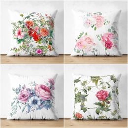 Pink Rose Pillow Cover|Summer Trend Cushion Case|Decorative  Floral Throw Pillow|Boho Bedding Decor|Housewarming Powder Pink Rose Pillow