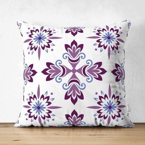 Tile Pattern Suede Pillow Cover|Geometric Design Pillow Case|Decorative Pillow Cover|Rustic Home Decor|Farmhouse Style Authentic Pillow Case