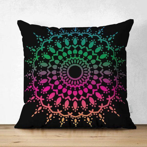 Tiled Mandala Pillow Cover|Geometric Design Pillow Case|Decorative Pillow Cover|Rustic Home Decor|Farmhouse Style Authentic Pillow Case