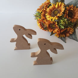 Set of 2 Unfinished Wooden Rabbits| Wooden Decor|Ready to Paint, Varnish, Decoupage|Custom Unfinished Wood DIY Supply|Art|Housewarming gift