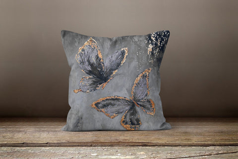 Butterfly Pillow Case|Turquoise and Gray Butterfly Pillow Cover|Decorative Cushion Case|Housewarming Boho Pillow|Colorful Butterfly Pillow