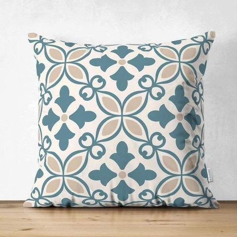 Tile Pattern Pillow Cover|Geometric Design Suede Pillow Case|Decorative Pillow Case|Rustic Home Decor|Farmhouse Style Authentic Pillow Case