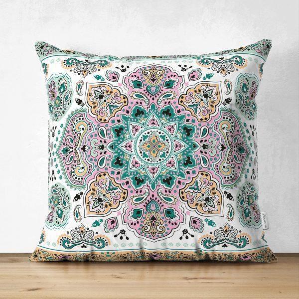 Tile Pattern Pillow Cover|Geometric Design Suede Pillow Case|Decorative Pillow Cover|Rustic Home Decor|Farmhouse Style Authentic Pillow Case
