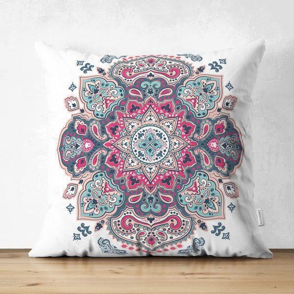 Tile Pattern Pillow Cover|Geometric Design Suede Pillow Case|Decorative Pillow Cover|Rustic Home Decor|Farmhouse Style Authentic Pillow Case