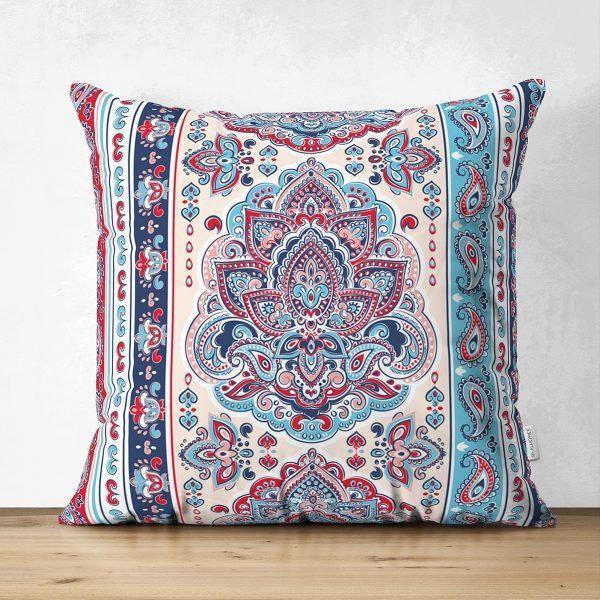 Tile Pattern Pillow Cover|Geometric Design Suede Pillow Case|Decorative Pillow Cover|Rustic Home Decor|Farmhouse Style Authentic Pillow Case