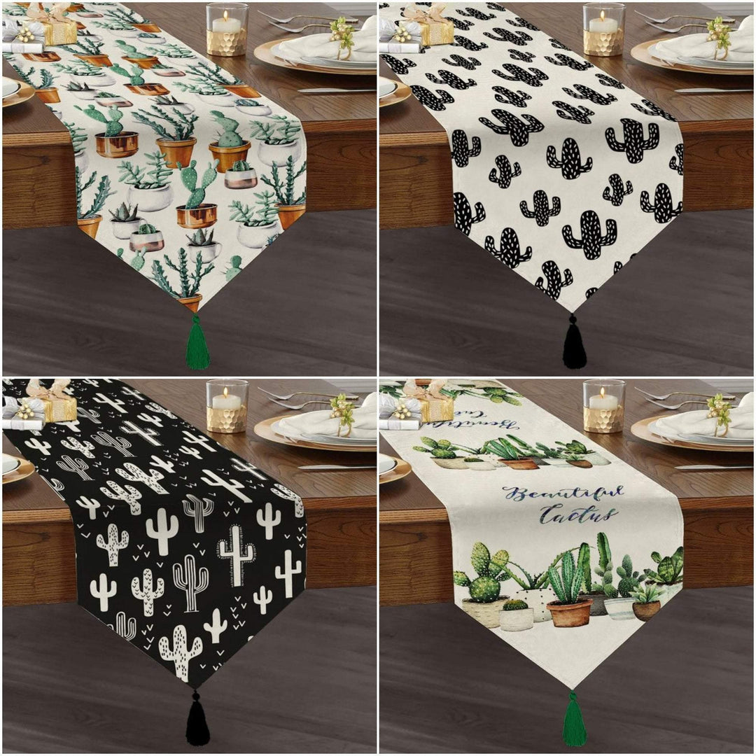 succulent table runner Black and White Succulent Runner