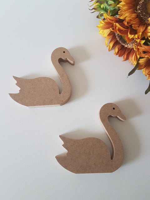 Set of 2 Unfinished Wooden Swan|Wooden Decor|Ready to Paint, Decoupage|Custom Unfinished Wood DIY Supply|Wooden Art|Housewarming Gift