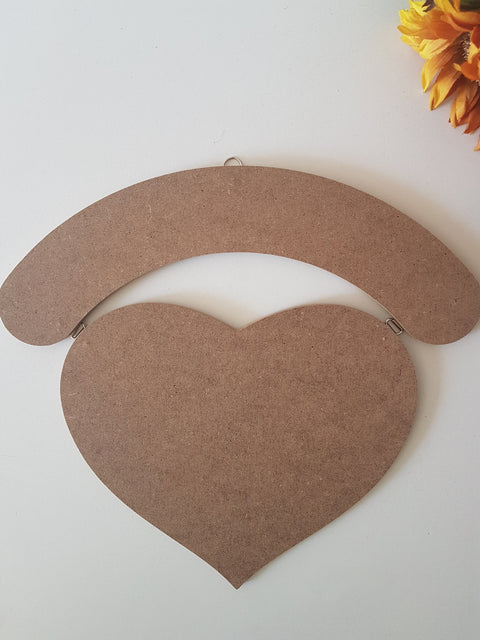 Unfinished Wooden Streamer|Wooden Decor|Ready to Paint, Varnish, Decoupage|Custom Unfinished Wood DIY Supply|Wooden Heart Gift|Housewarming