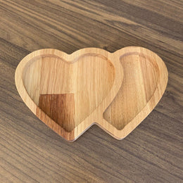 Wooden Heart Shaped Snack Plate|Decorative Serving Plate|Nut Platter|Custom Table Deco|Wooden Plate with Sections|Gift for her|Wooden Art