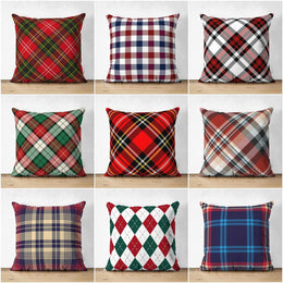 Plaid Pillow Cover|Check Pattern Cushion Case|Geometric Pattern Home Decor|Decorative Pillow Case|Rustic Home Decor|Farmhouse Style Pillow