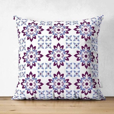 Tile Pattern Suede Pillow Cover|Geometric Design Pillow Case|Decorative Pillow Cover|Rustic Home Decor|Farmhouse Style Authentic Pillow Case