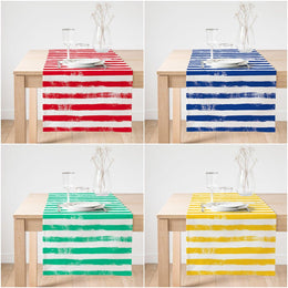 Striped Suede Table Runner|Colorful Stripes Tabletops|Decorative Tableclothes|Modern Home Decor|Psychedelic Style Runner|Suede Table Runners