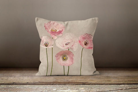 Floral Pillow Cover|Summer Trend Pillow Case|Decorative Pillow Case|Pinky Flowers and Birds Pillow Cover|Housewarming Floral Cushion Case