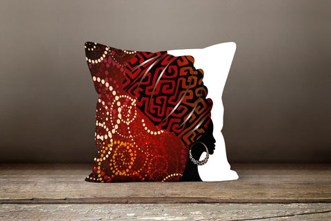 African Women Pillow Cover|Rustic Cushion Case|Decorative Cushion Cover|Ethnic Home Decor|Authentic Home Decor| Digital Print Cushion Cover