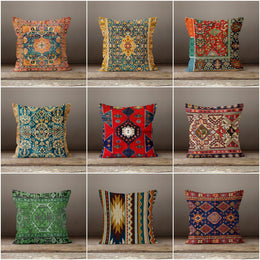 Digital Print Southwestern Pillow Cover|Rug Kilim Design Pillow Cushion Case|Worn Looking Aztec Print Ethnic Home Decor|Authentic Pillow Top