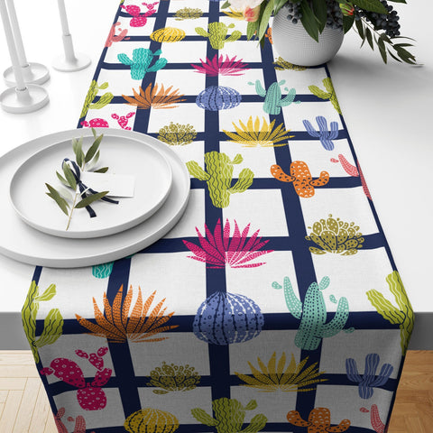 Cactus Table Runner|High Quality Cactus Table Runner|Succulent Home Decor|Farmhouse Table|Green Cactus Decor|Colorful Cactus Tablecloth