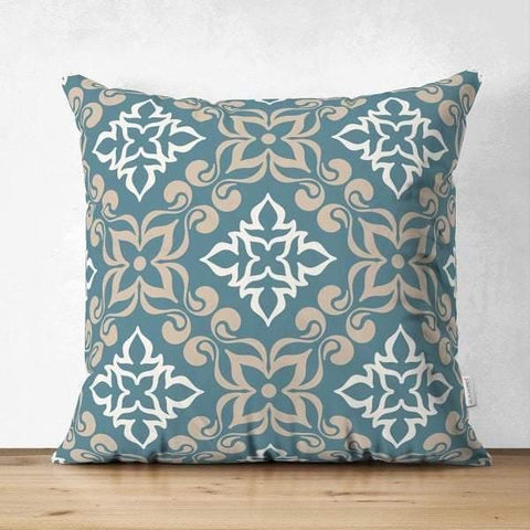Tile Pattern Pillow Cover|Geometric Design Suede Pillow Case|Decorative Pillow Case|Rustic Home Decor|Farmhouse Style Authentic Pillow Case
