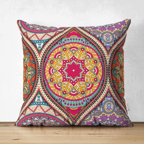 Tile Pattern Pillow Cover|Geometric Design Suede Pillow Case|Decorative Pillow Cover|Rustic Home Decor|Farmhouse Style Authentic Pillow Case