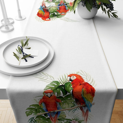 Decorative Table Runner|Colorful Coral Table Top|Red Parrot Home Decor|Succulent Tablecloth|Cactus Table Runner|Summer Trend Table Runner