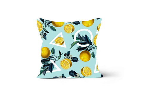 Floral Lemons Pillow Cover|Decorative Authentic Lemon Tree Cushion|Housewarming Yellow Citrus|Farmhouse Floral Pillow Case|Lemons Home Decor