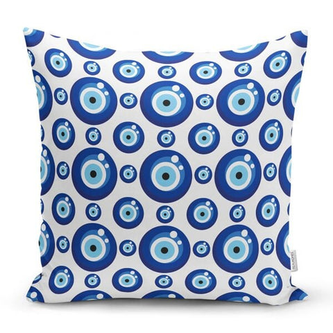 Evil Eye Pillow Cover|Hamsa Against The Evil Eye Cushion Case|Good Luck Home Decor|Protection Amulet Throw Pillow|Nazar Bead Boho Bedding