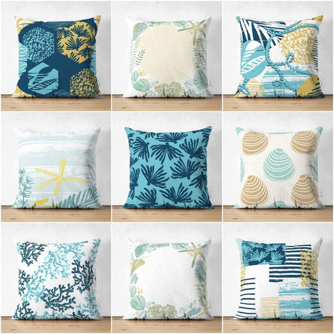 Beach House Pillow Cover|High Quality Suede Coastal Cushion Case|Decorative Sea Creatures Pillow|Summer Trend Pillow|Coastal Home Decor
