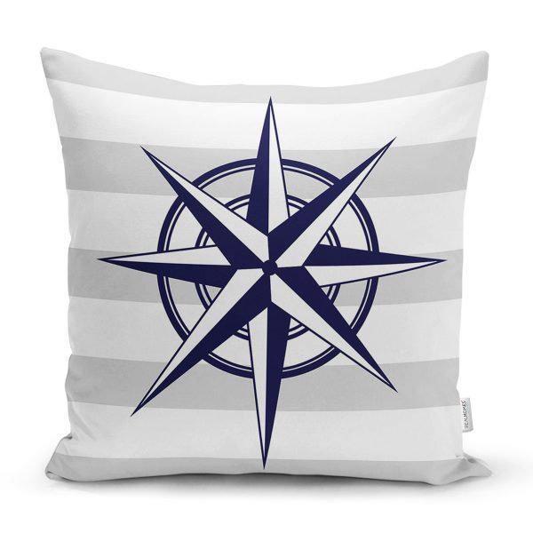 Nautical Pillow Case|Navy Anchor Pillow Cover|Decorative Yacht Cushions|Wheel and Life Saver Pillow|Naval Compass Decor|Marine Throw Pillow