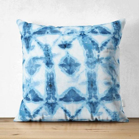 Abstract Pillow Cover|Modern Design Suede Pillow Case|Blue and White Home Decor|Decorative Pillow Case|Farmhouse Style Authentic Pillow Case