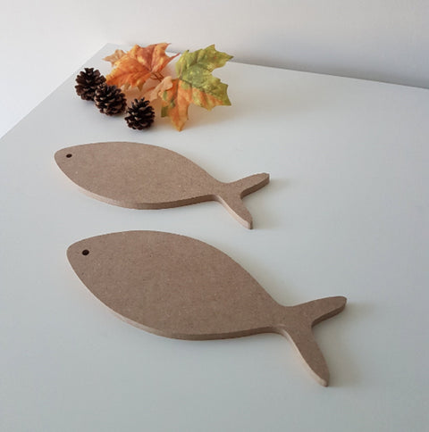 Set of 2 Unfinished Wooden Fishes|Wooden Design |Ready to Paint, Varnish, Decoupage|Custom Unfinished Wood DIY Supply|Plain Wooden Fish Gift