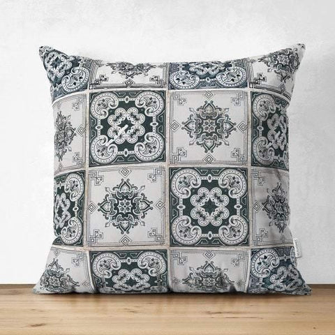 Ethnic Pattern Pillow Cover|Geometric Design Mosaic Pillow Case|Decorative Pillow Case|Cozy Home Decor|Farmhouse Style Authentic Pillow Case
