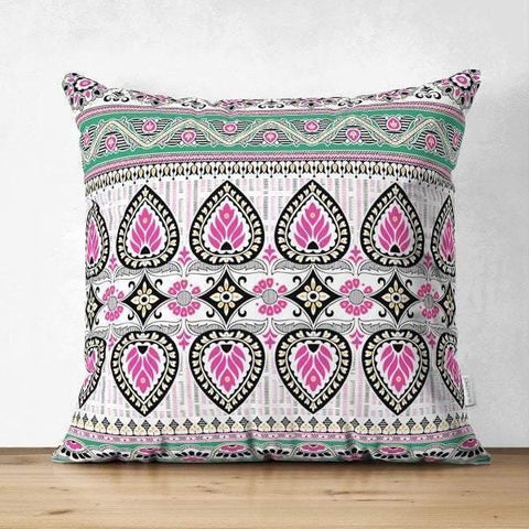 Ethnic Pattern Pillow Cover|Geometric Design Mosaic Pillow Case|Decorative Pillow Case|Cozy Home Decor|Farmhouse Style Authentic Pillow Case