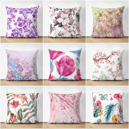 Floral Pillow Cover|Summer Trend Cushion Case|Flower Painting Home Decor|Decorative Floral Suede Cushion Cover|Digital Print Cushion Case