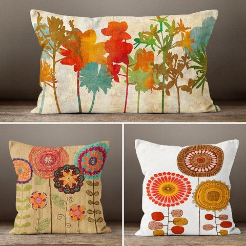 Fall Trend Pillow Cover|Autumn Cushion Case|Orange Leaves Throw Pillow|Decorative Home Decor|Housewarming Farmhouse Thanksgiving Pillow Case