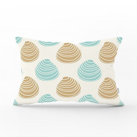 Beach House Pillow Cover|Rectangle Coastal Cushion Case|Decorative Seashell Lumbar Pillow|Summer Trend Lumbar Pillow|Sea Coast Home Decor