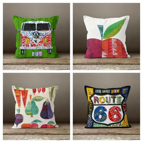 Fruit Pillow Cover|Route 66 Cushion Cover|Decorative Pillow|Home Decor with Fruit|Housewarming Gift|Route 66 Trip Decor|Outdoor Pillow Cover