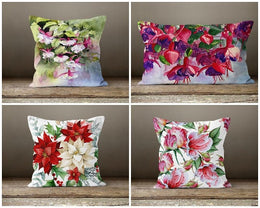 Floral Pillow Cover|Purple Pink Cushion Case|Colorful Floral Throw Pillow|Summer Trend Home Decor|Housewarming Gift|Outdoor Pillow Cover