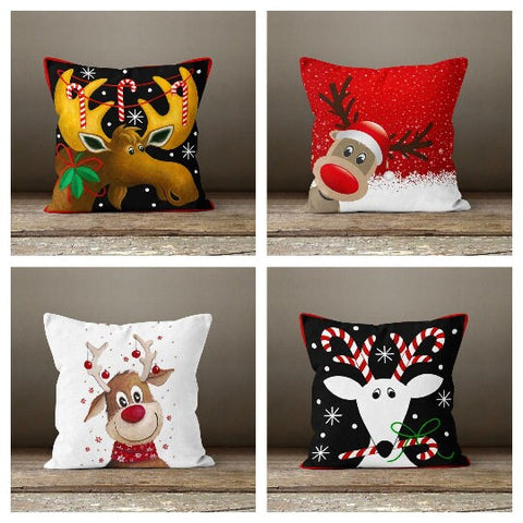 Christmas Pillow Cover|Xmas Deer Decor|Winter Decorative Pillow Case|Xmas Throw Pillow|Xmas Gift Ideas| Outdoor Pillow| Xmas Pillow Cover