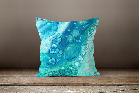 Beach House Pillow Case|Turquoise Sea Water Pillow|Nautical Blue Cushion|Housewarming Throw Pillow|Nautical Home Decor|Porch Pillow Case