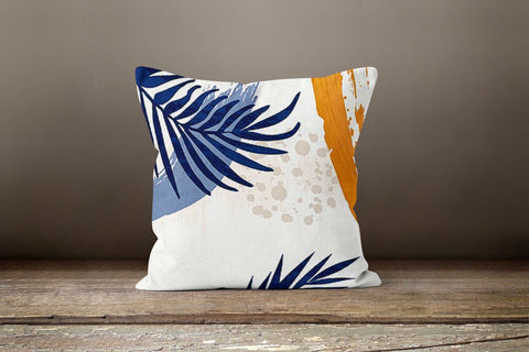 Abstract Leaves Pillow Case|Leaves and Circles Cushion Case|Onedraw Cushion Cover|Decorative Modern Style Pillow Case|Digital Plant Drawing
