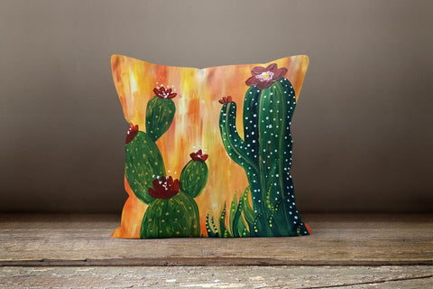 Cactus Pillow Covers|Cactus Cushion Case|Decorative Throw Pillow Case|Boho Bedding Decor|Housewarming Gift|Floral Cactus Throw Pillow Case