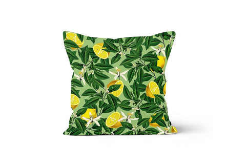 Floral Lemons Pillow Cover|Decorative Authentic Lemon Tree Cushion|Housewarming Yellow Citrus|Farmhouse Floral Pillow Case|Lemons Home Decor