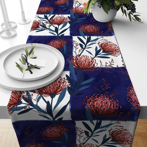 Floral Table Runner|Summer Trend Table Top|Floral Home Decor|Colorful Bird, Flamingo and Leaves Tablecloth|Housewarming Table Runner